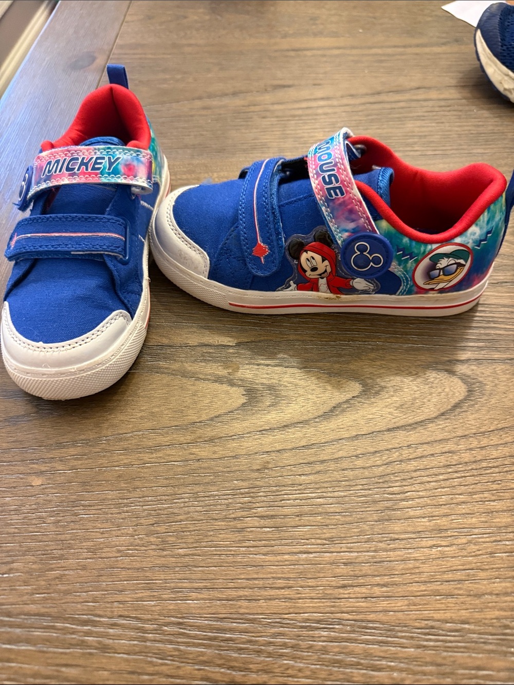 Disney Mickey Mouse Size 11T kids Blue Canvas Velcro Sneakers